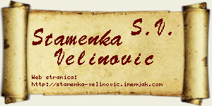 Stamenka Velinović vizit kartica